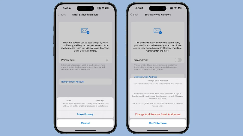 常熟苹果手机维修分享苹果 iOS 18.1 支持设置“主要”邮箱地址并更改 iCloud 邮箱 